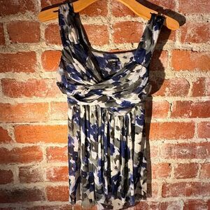 Vintage Y2K Express Floral Layered Mesh Bandeau Style Tank Top Size S